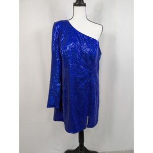 Ashley Lauren Dress One Shoulder Sequin Hoco Mini Size 18 Formal Event Glam A094